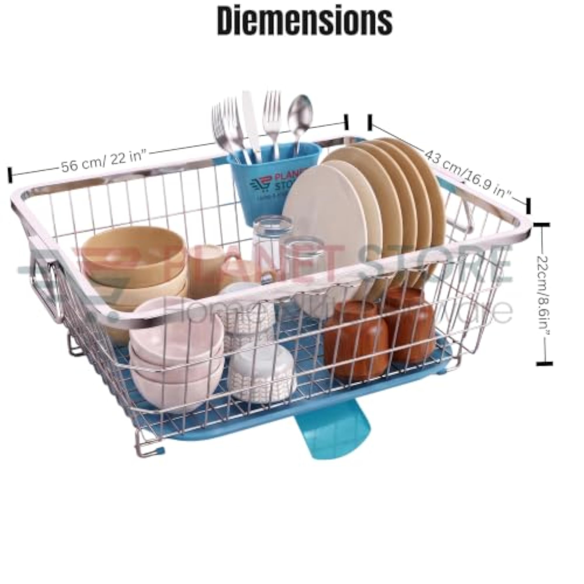 Stainless Steel Dish Drying Rack with Drainer Tray